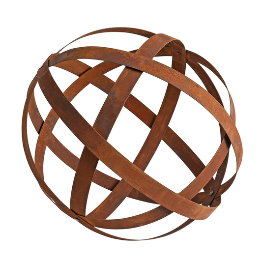 ESTEXO Rusty decorative ball Rust ball Garden ball Metal band Band iron Garden decoration Rust Metal 40 cm
