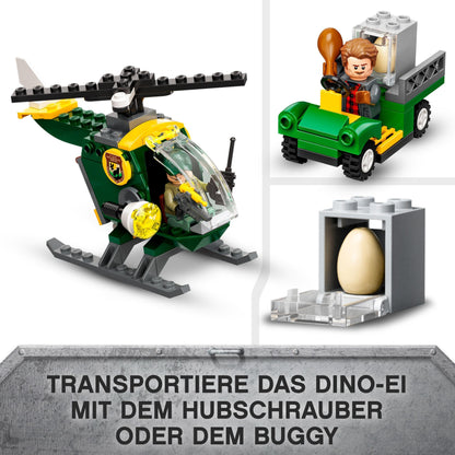 LEGO Jurassic World T. Rex Escape, dinosaur toy for ages 4+, set includes large dino figure, helicopter, airport, and toy car, perfect gift for Jurassic Park movie fans 76944