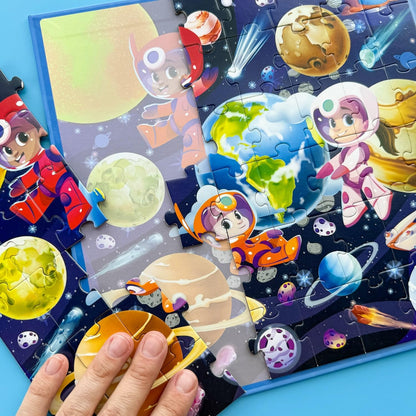 QUOKKA Magnetic Puzzle Game for Kids Ages 3-4 - 48-piece Puzzle Activity for Children on Airplanes & Car Rides - Dino Travel Games for Kids Ages 4-5-6 - Toy for Boys and Girls