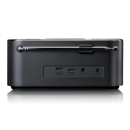 Lenco CR-650 DAB+ clock radio - alarm clock with DAB+ and FM - 20 station presets - snooze function - 2 x 2 watts RMS - LCD display - USB and QI charger - black