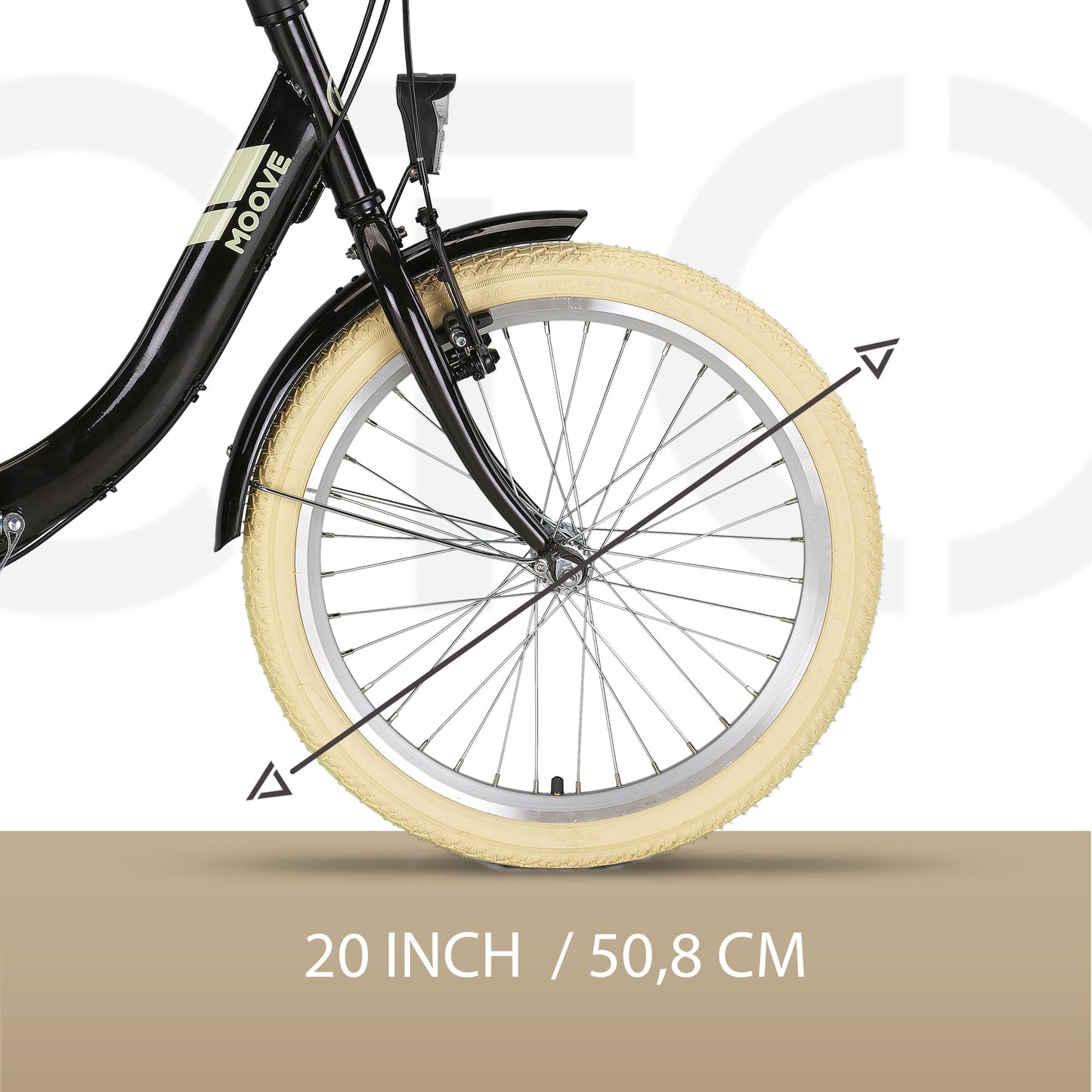 PACTO Nine - Dutch-style bike with comfortable folding design. 27cm steel frame, 20-inch wheels, Nexus 3-speed hub gear. Foldable for adult men and women.