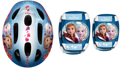 Helmet Girl Helmet Frozen 2 Helmet + Elbow and Knee Pads, Blue, One Size EU
