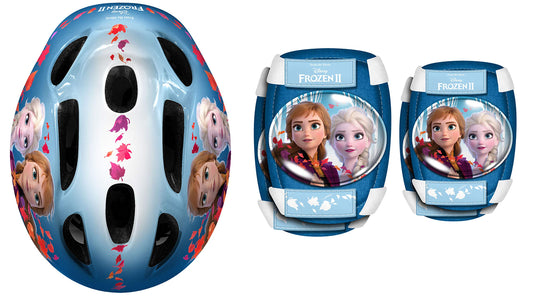 Helmet Girl Helmet Frozen 2 Helmet + Elbow and Knee Pads, Blue, One Size EU