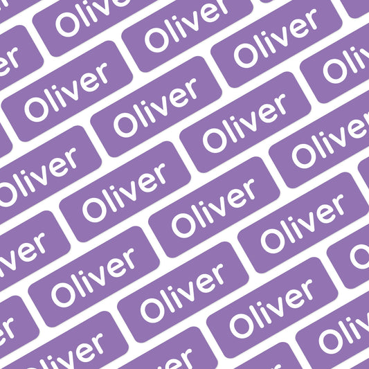 Stick-little® | Name labels for kids for pens and other school supplies (175 pieces) - Personalizable stickers for school & daycare - Dishwasher safe - Purple