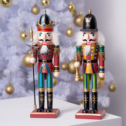 THE TWIDDLERS 2 Large Wood Christmas Nutcracker Figures, 30cm - Classic Christmas Decoration Ornament, Decor Nutcracker Figure for Home Christmas Decor