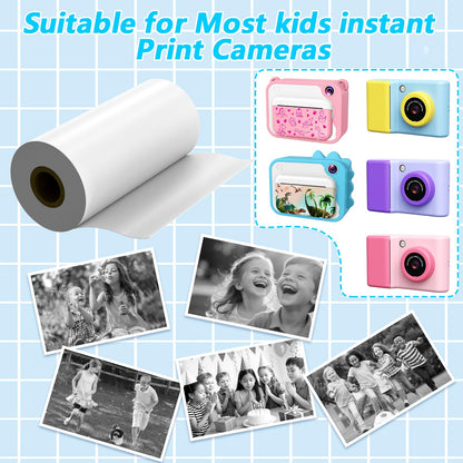 5 rolls of printing paper for kids camera, instant print thermal paper, refill paper for kids camera (length: 23.95 feet & width: 2.28 inches)...
