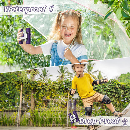 USCAMEL Binoculars for Kids and Adults, 8x21 Small Pocket Binoculars Compact for Bird Watching and Hunting (Purple)
