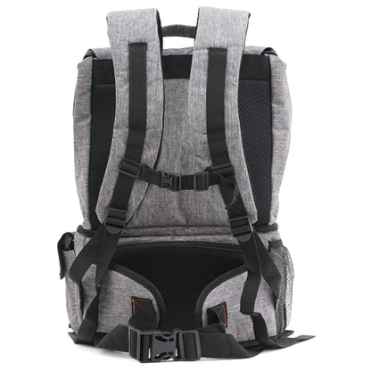 Campfire backpack with cooler compartment | grey | 20 liters insulated bag for BBQ, camping, beach, and outdoor activities | lunch bag for work and school | picnic bag, cooler bag, cool bag