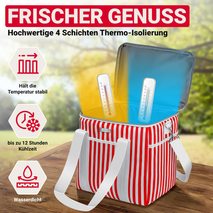 Large 30L HOEL Cooler Bag - Insulated Thermos Bag - Waterproof & Leakproof Lunch Bag - Insulated Bag for Car & Shopping - Picnic Bag Lunch Bag Lunchbag