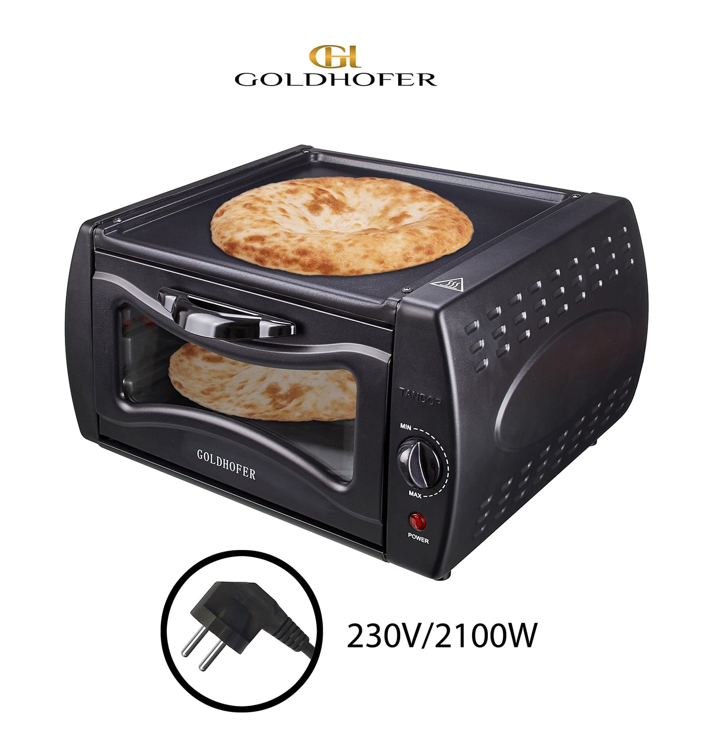 Goldhofer: Tandoor Oven Pizza Chapati Roti Lahmacun Manakish Naan Bread Maker Electric Tandoori Kitchen 2100 Watts