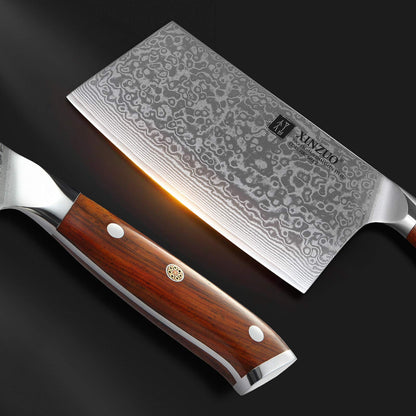XINZUO Cleaver Knife 18cm Chinese Chef Knife, High Quality Professional Chopping Knife Sharp Blade Kitchen Knife, Gift box, with Rosewood Handle - Yu Series