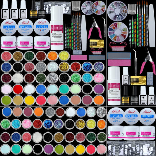 Acrylic Nail Kit with acrylic powder liquid and basic acrylic nail art tools nail DIY decoration acrylic nails starter kit gift box set