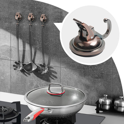 MaxEarn 6 piece Vacuum Suction Cup Hooks, Copper-Colored Extra Strong Suction Hooks, No Drilling Suction Hooks Wall Hooks Load-Bearing 5kg for Bathroom Kitchen Smooth Window Wall Glass