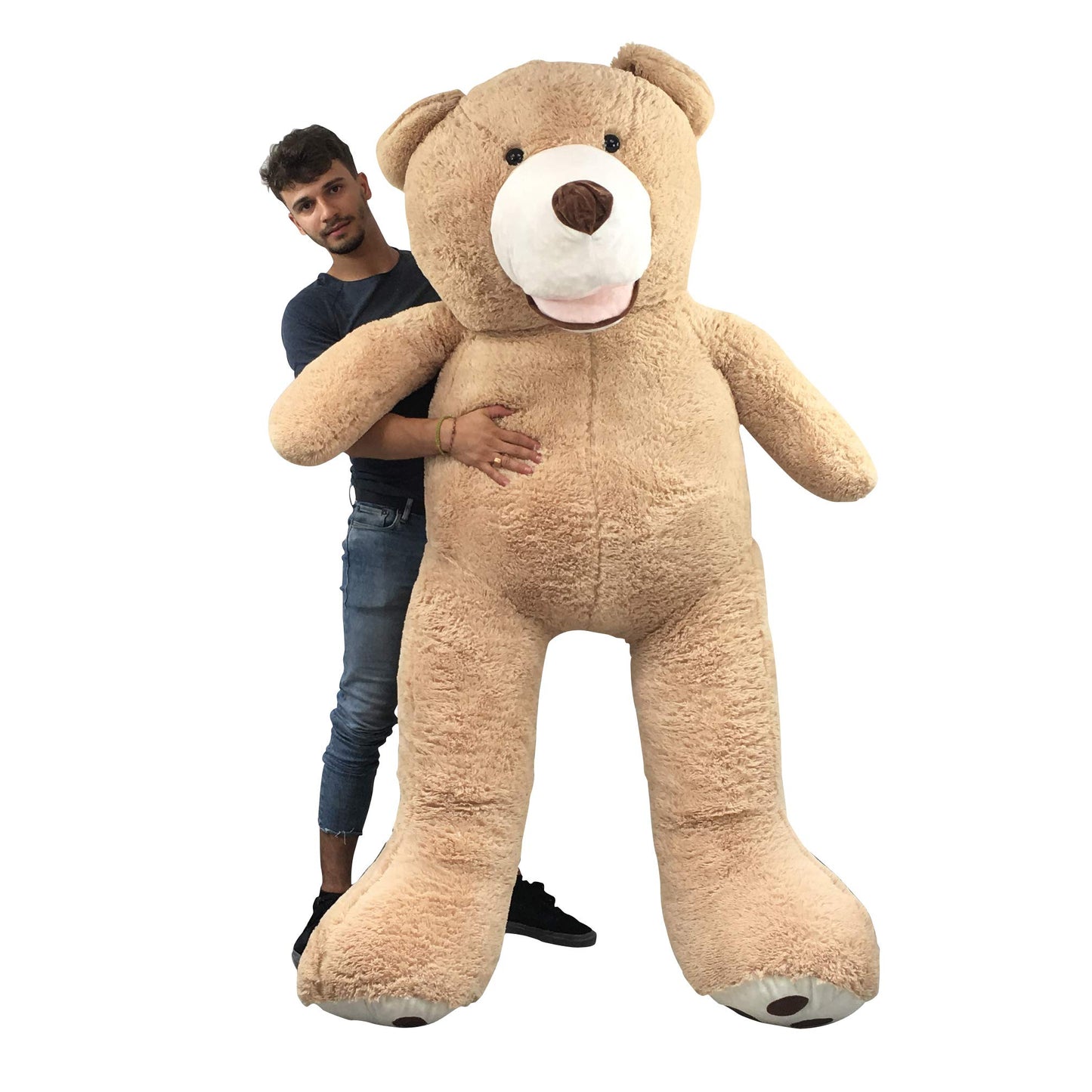 Bananair Giant Teddy Bear XXL, 100 to 340 cm - Cuddly and Fluffy, Insured Hugs - XXL Plush Toy, Birthdays, Room Decoration (Beige, 200 cm)