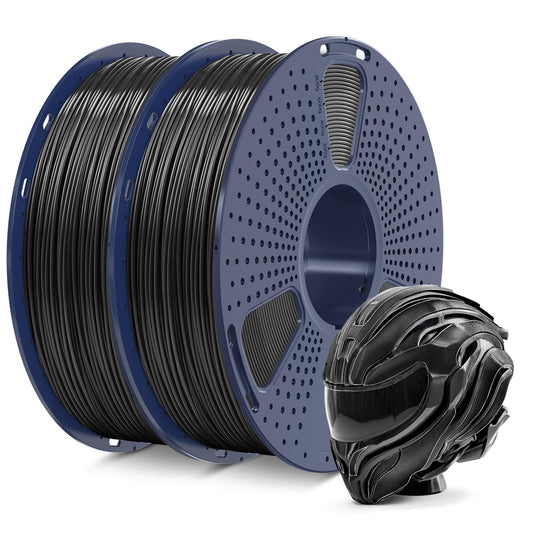 SUNLU ABS Filament 1.75mm Bundle, 3D Printer Filament 0.9kg*2, High Temperature Resistant ABS 3D Printing Filament, High Strength Impact Resistant, 1kg per Spool, 2 Rolls, Black+Black