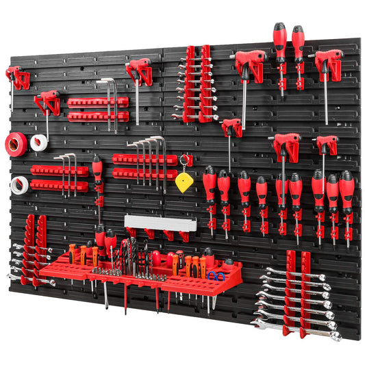 Tool wall storage system - 1152 x 780 mm pegboard with tool holders - Set 55 accessories tool pegboard workshop shelf