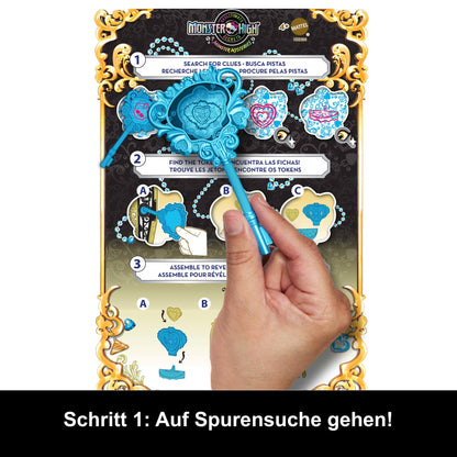 Monster High Skulltimate Secrets doll and accessory set, Monster Mysteries Cleo De Nile with wardrobe and over 19 surprises including clothing, HXH86.