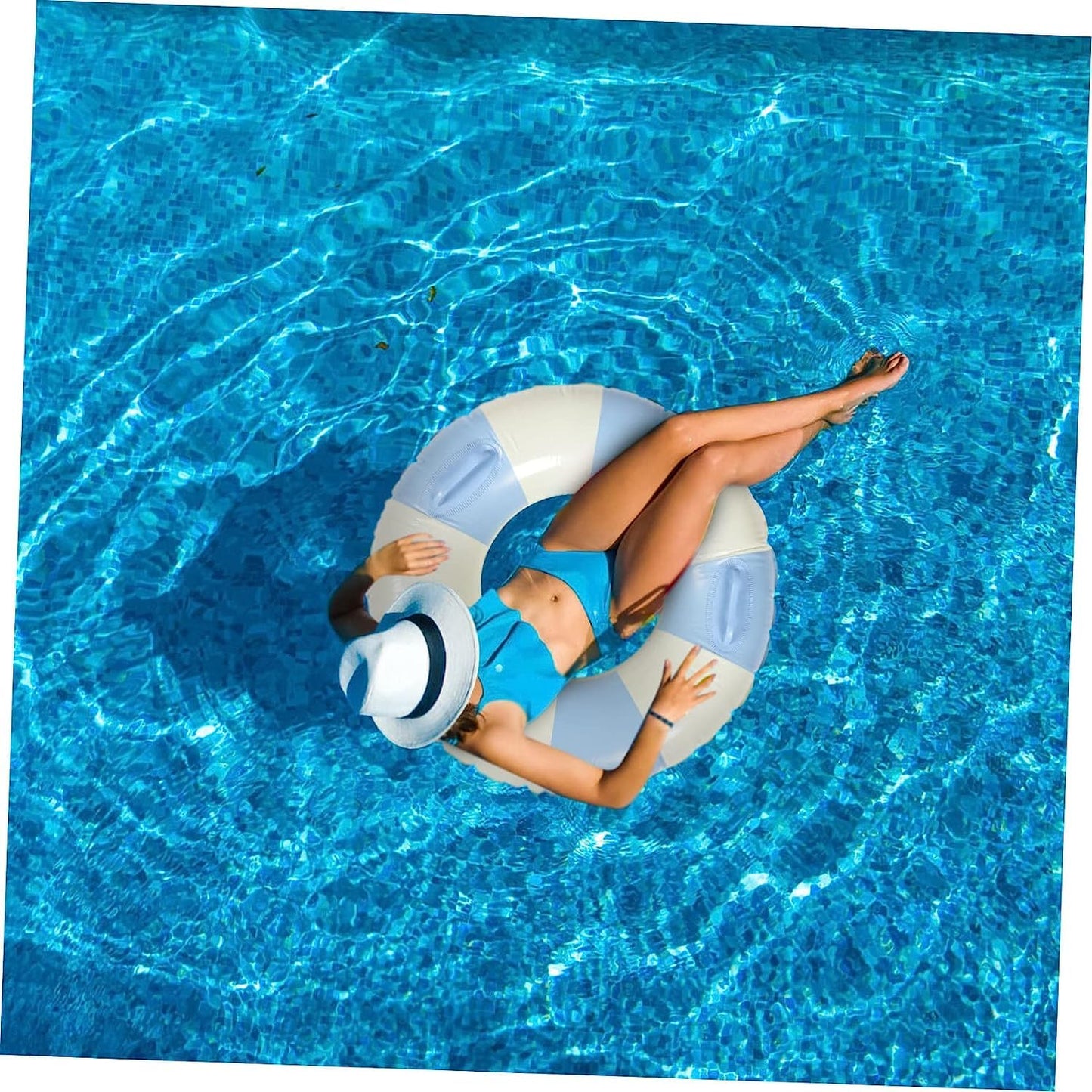 4 PCS Swimming Ring for Adults, Inflatable Pool Floats, Swim Tube, Float Ring, for Summer Pool Party (blue+pink+green+yellow)