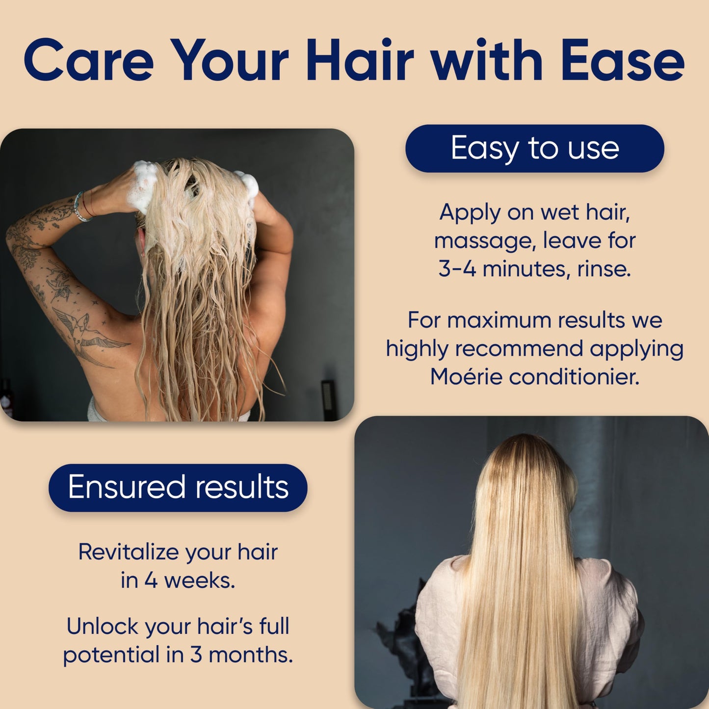 MOÉRIE Hair Growth Enhancing Mineral Shampoo for longer, thicker, and fuller hair - vegan, paraben-free hair products for all hair types, reverses hair loss (Shampoo)