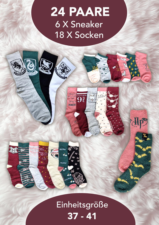HARRY POTTER ® | Original Advent Calendar | 24 Pairs of Socks for Women | Christmas Calendar with Footings + Long Socks | Size 37-41 | OEKO-TEX ®