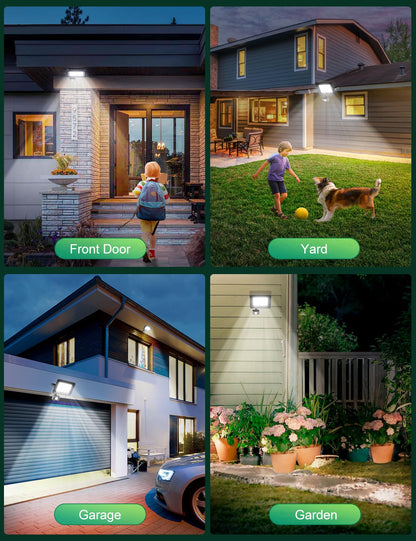 50W LED floodlight with motion sensor outdoor, super bright 4500LM outdoor floodlight, IP66 waterproof LED outdoor light with remote control, 6500K cold white spotlight outdoor for garden, garage, yard