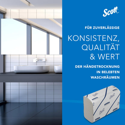 Scott Essential Narrowfold Paper Towels 6656, 1-ply white towel paper, sustainable paper towels made from recycled fibers, 12 packs x 340 (total 4,080 sheets)