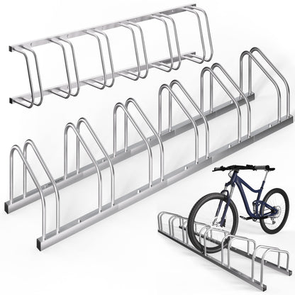 MONZANA® bike stand for 6 bikes 37cm distance between wheels 30-65mm tire width stainless steel self-locking screws ground or wall mounting multiple stand bike holder stand rack.