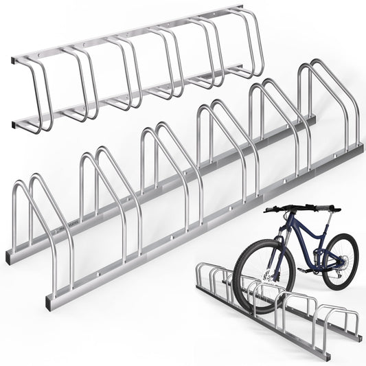 MONZANA® bike stand for 6 bikes 37cm distance between wheels 30-65mm tire width stainless steel self-locking screws ground or wall mounting multiple stand bike holder stand rack.