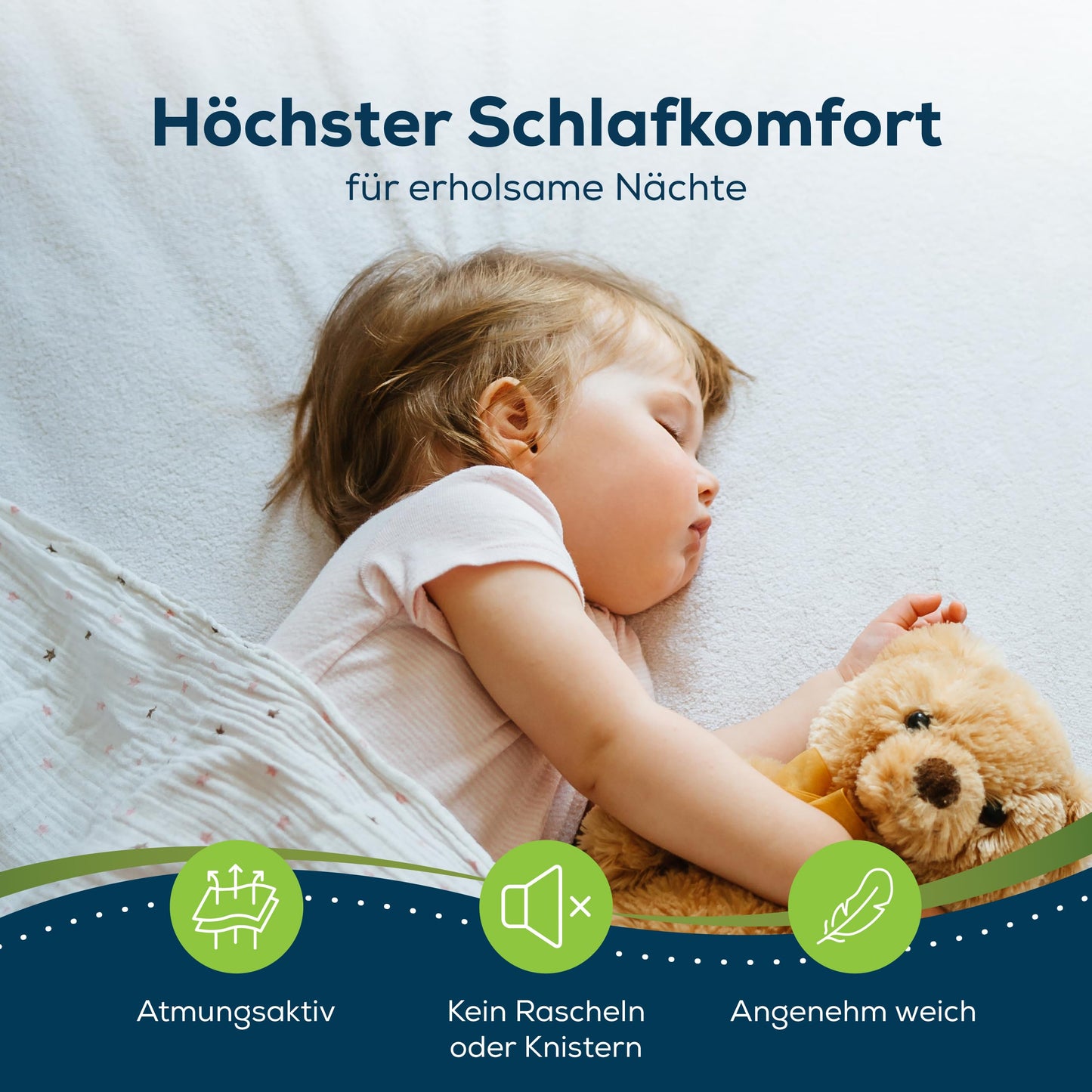 Sensalou waterproof mattress protector 60 x 120 cm 2-piece set - mattress pad for small baby co-sleepers - waterproof moisture protection pad, Oeko-TEX certified, washable