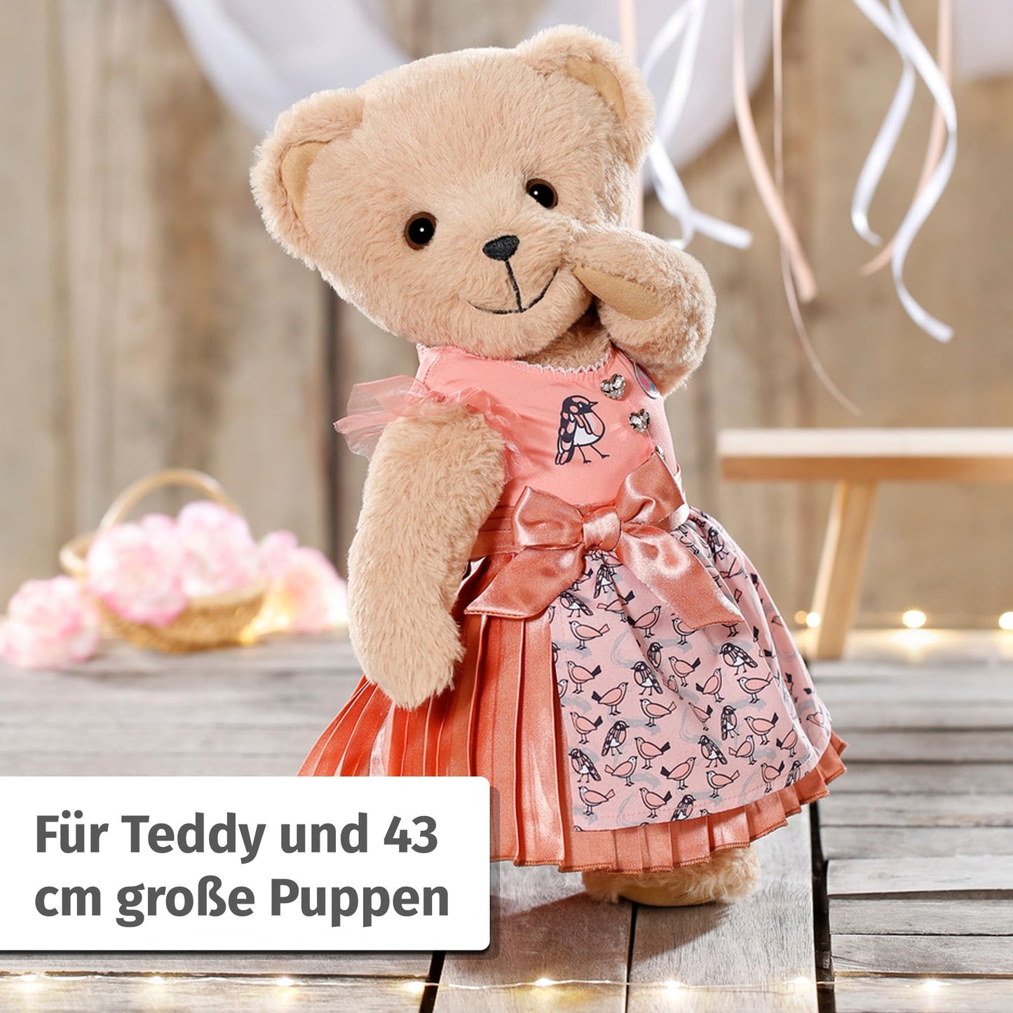 BABY born Dirndl, doll dress for 43cm dolls, 836828 Zapf Creation, Pink