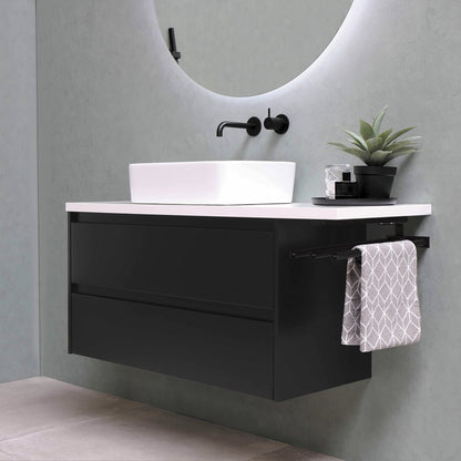 SOTECH aluminum towel holder TED 2-armed black matte (450-730 mm, extendable, rotatable) Telescopic extension suitable for bathroom or kitchen