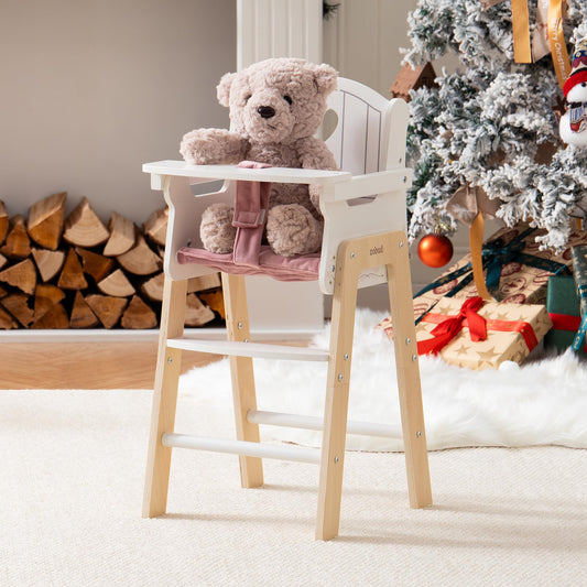 ROBUD wooden doll high chair - doll furniture for 18~20 inch dolls - Pink