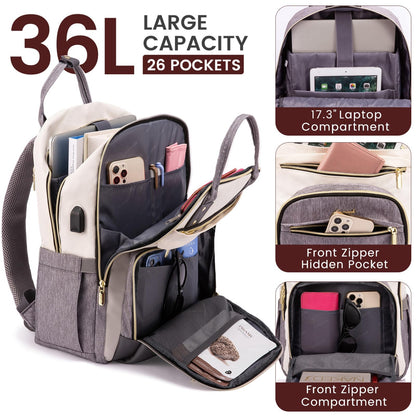 LOVEVOOK backpack for women, laptop backpack, 17 inch school backpack for girls, waterproof travel backpack for teenagers, anti-theft school bag for boys. Perfect for school, work, and travel. Lightweight and durable.