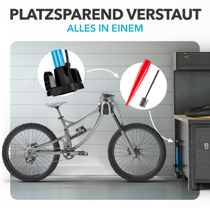 Bike pump all valves * Test VERY GOOD - 10 years WARRANTY * Powerful bike pump - French valve bicycle pump - floor pump with pressure gauge - pump floor pump