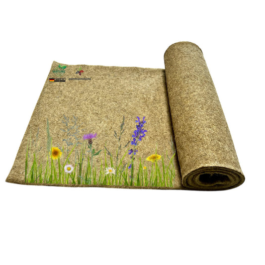 PemmiProducts Small Animal Carpet made of 100% hemp, sold by the meter, dimensions 0.40m x 25.00m x approx. 0.5cm thick, ideal for rabbits, guinea pigs, and other rodents.