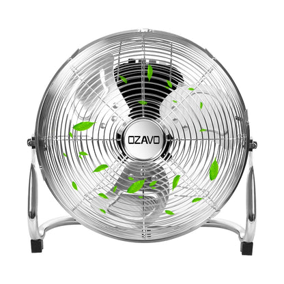 OZAVO pedestal fan, wind machine ⌀45 cm with 3 speeds, floor fan power, table fan metal, air cooler, adjustable tilt angle, 80 W.