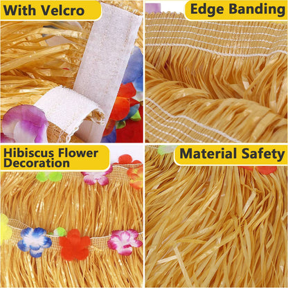 Frasheng 159 Piece Hawaii Party Decoration Set, Hawaii Luau Table Skirts, Hawaiian Party, Hawaii Decor, Hawaii Lei Flower Cake Toppers Paper Straws and 3D Fruit for Summer Party Decoration.