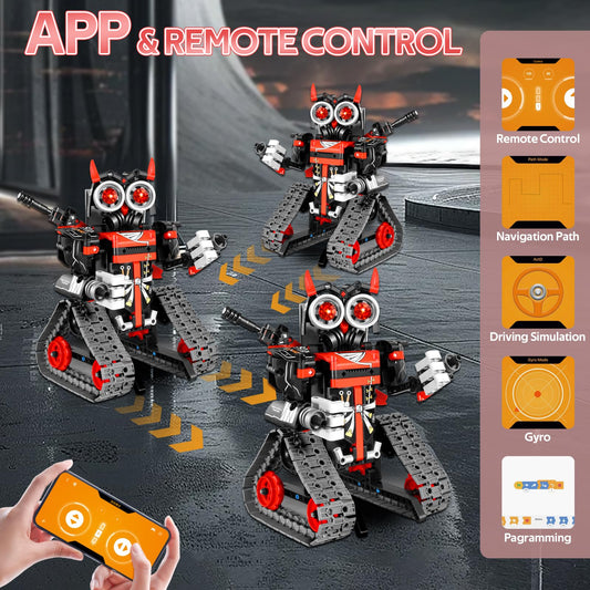 JOYTREKY Technology for 5-12+ years old boys, 3 in 1 robot kids toy for 5-12+ years old boys and girls app remote control educational technology car robot.