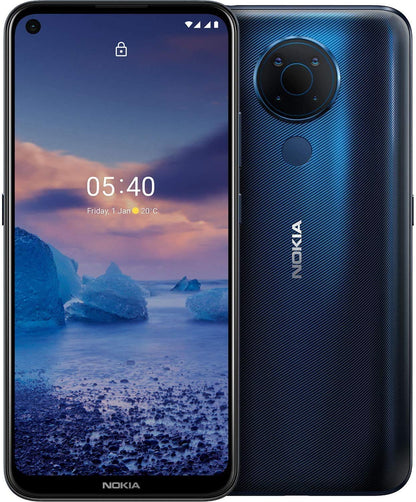 Nokia 5.4 smartphone with 6.39-inch HD+ display, 4GB RAM, 128GB storage, 48MP quad camera, Qualcomm Snapdragon 662, 2-day battery life, Android upgrades, dual SIM - Polar Night