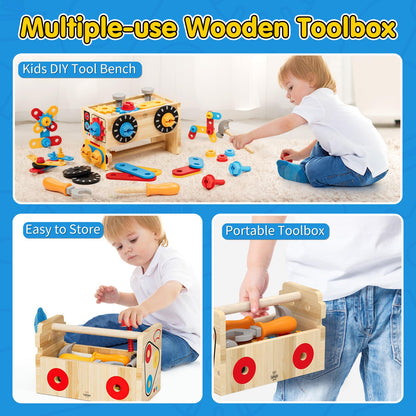 Lehoo Castle 29 Piece Children's Tool Montessori Wooden Toy (28pcs Vine)