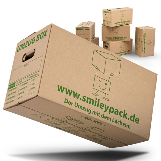 10 x sturdy moving boxes - 620 x 300 x 330 mm - Extra large and reusable - Moving box with 40kg load capacity - Moving with cardboard box - Robust moving box with lid - Storage boxes