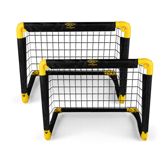 Umbro soccer goal 50 x 44 x 44 cm - set of 2 soccer goals - foldable soccer goal - soccer goals for garden kids - soccer training equipment for indoor and outdoor use - metal - black/yellow