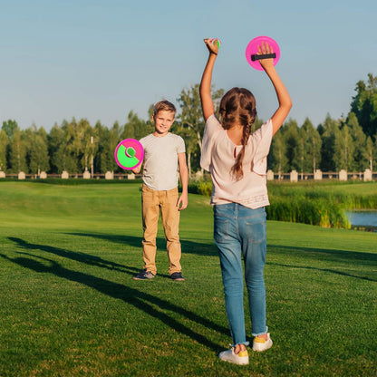 Jovico's Velcro Ball Toss Game, outdoor toy for kids, ages 3 4 5. Summer outdoor game with 4 discs and 4 balls.