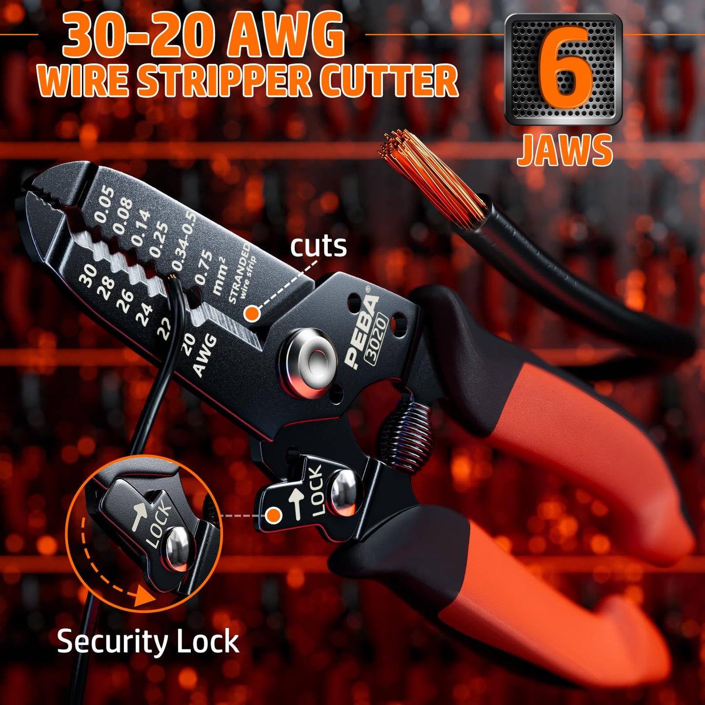 PEBA crimping tool JST connector set, crimp tool 0.03-0.5mm² with 24 styles JST-PH 2.0mm/JST-XH/JST-SM 2.5mm connectors, wire stripper | Crimp tool for 2.0/2.5/2.54/3.0 mm Dupont, JST, KF2510, MolexTE terminals