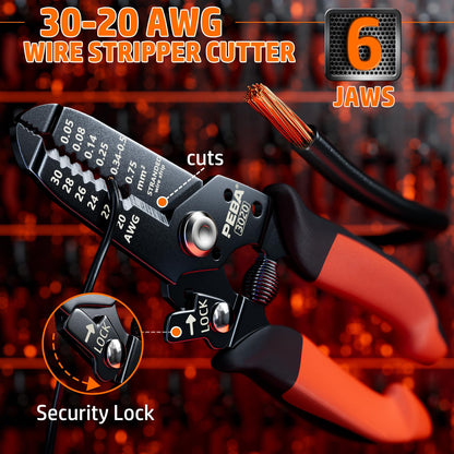 PEBA crimping tool JST connector set, crimp tool 0.03-0.5mm² with 24 styles JST-PH 2.0mm/JST-XH/JST-SM 2.5mm connectors, wire stripper | Crimp tool for 2.0/2.5/2.54/3.0 mm Dupont, JST, KF2510, MolexTE terminals