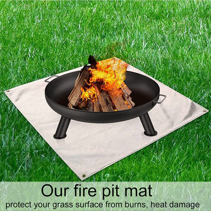 Hggzeg Fire Pit Mat, Grill Mat, fireproof glass mat, heat-resistant grill mat, highly flame-retardant protective mat for floor, patio, deck, lawn, outdoor or camping (size: 100 x 100cm)