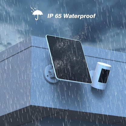 Solar panel charger for Ring Spotlight Cam and Ring Stick Up Cam, IP65 waterproof solar panel with 5V 10W charging, 9.8ft long cable (CSP4W-DC-W).
