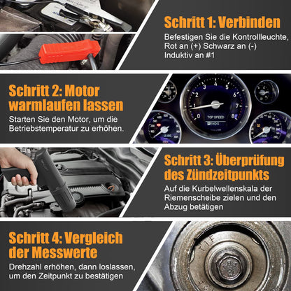 Automotive Timing Light 12V, Inductive ignition timing light gun for 2&4-stroke gasoline engine for old classic car motorcycle