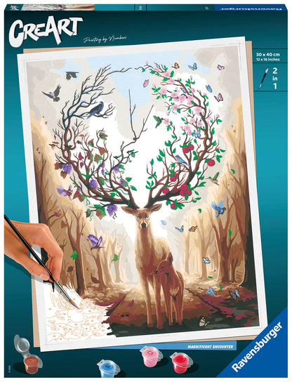 Ravensburger CreArt 20273 - Magic Deer - Paint by Numbers for Adults, DIY Painting Kit with Brush and Acrylic Paints, Gift for Women and Men, Painting for Adults.