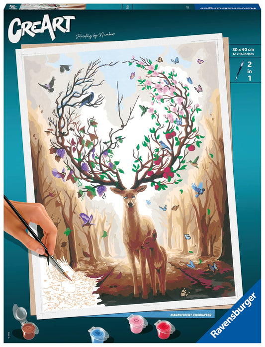 Ravensburger CreArt 20273 - Magic Deer - Paint by Numbers for Adults, DIY Painting Kit with Brush and Acrylic Paints, Gift for Women and Men, Painting for Adults.